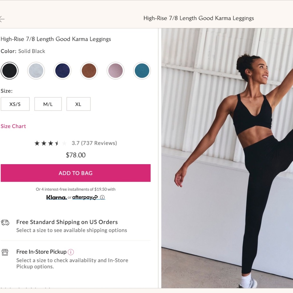 Free people movement Good karma Leggings 7/8 length
